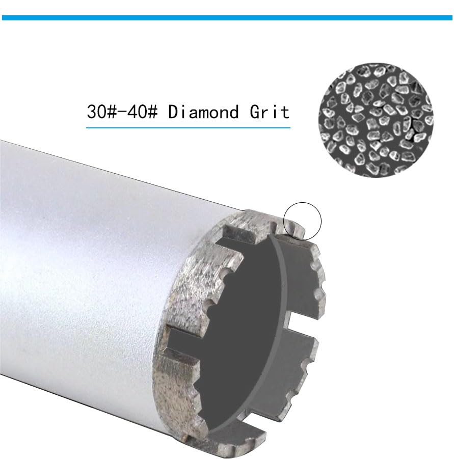 Wet Diamond Core Drill Bits, 12/306mm Diameter, 15-1/2/395mm Drilling Depth, 1-1/4-7 UNC Thread Arbor, Crown Shaped Segments,for Brick,Block,Masonry,Stone,Concrete. (12)